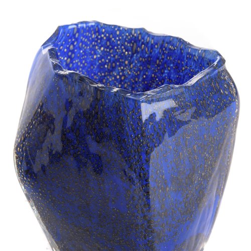 Vase molten glass Dorian blue