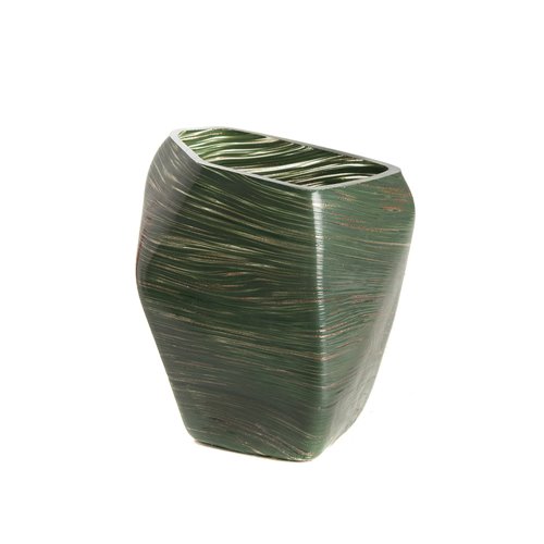 Vase molten glass Dorian green matt