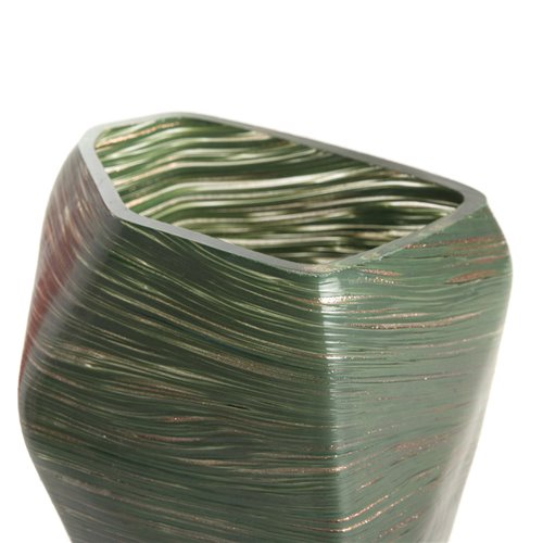 Vase molten glass Dorian green matt
