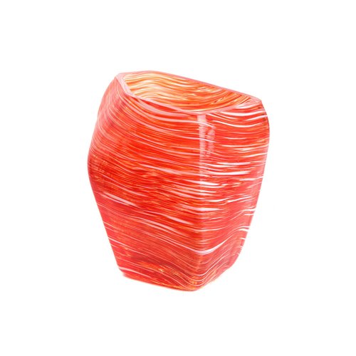 Vase molten glass Dorian red matt