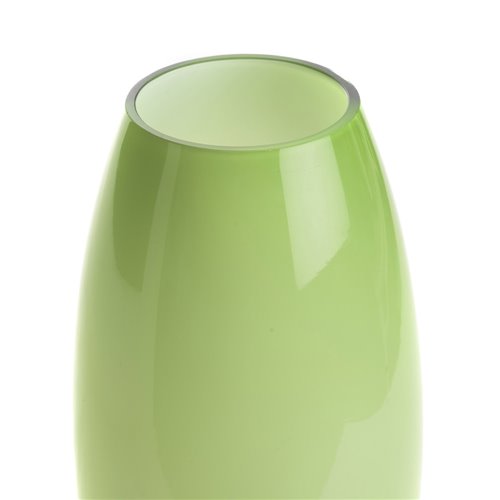 Long green glass vase