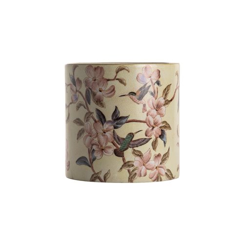Planter pot straight pink hummingbirds