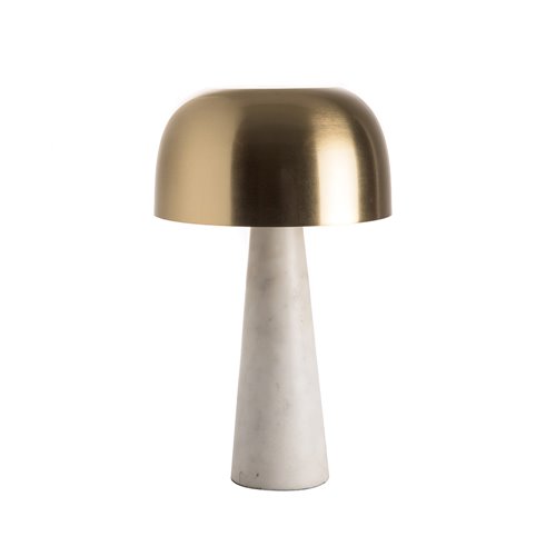 White marble and brass bedside lamp E14 Max 15W