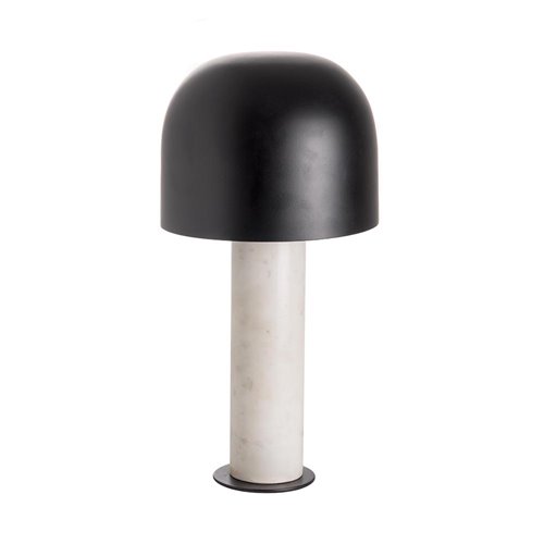 Lamp in marble white base metal black shade E14 Max 15W