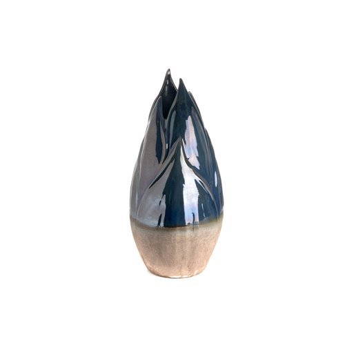 Blue and black flame vase XXL