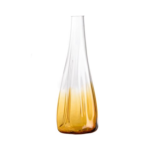 Large golden drapped glass vase 