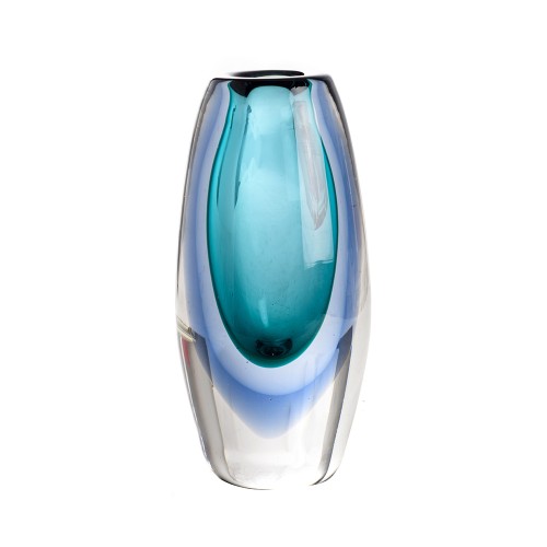 Turquoise Niobe glass vase 