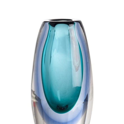 Vase en verre niobe turquoise