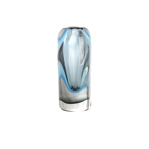 Light ocean blue rectangular glass vase