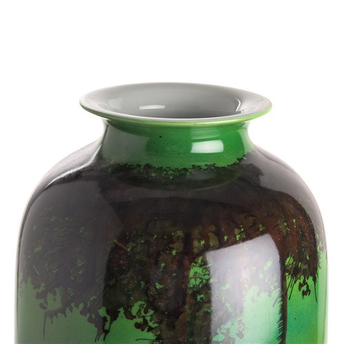 Vase bouteille glaçure réactive : les Lianes