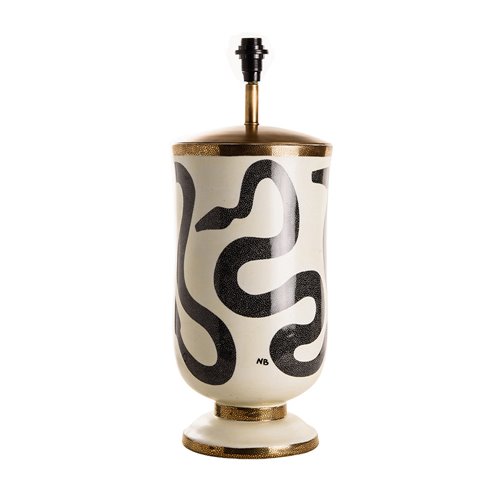 Lamp vase snakes entwined cream bottom e14