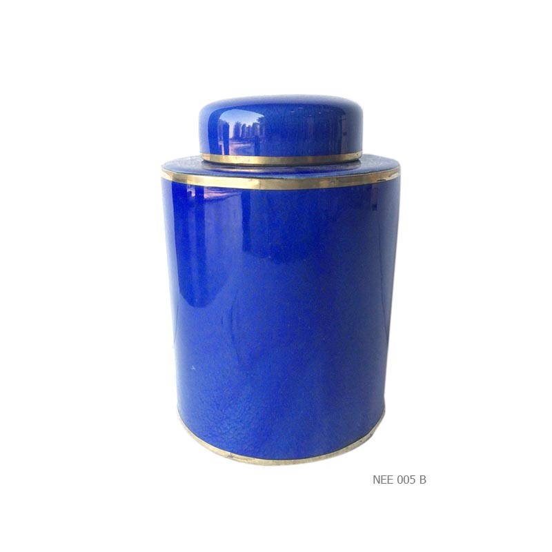 Tea box round blue