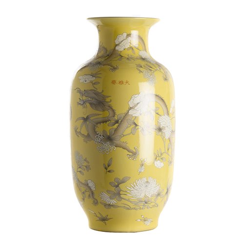 Long vase scenery yellow