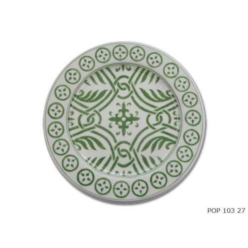 Plate green white background
