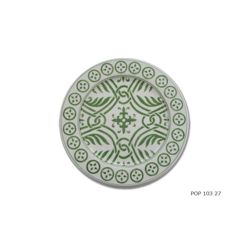 Assiette verte fond blanc