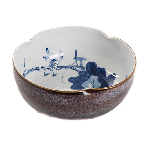 Floral bowl blue