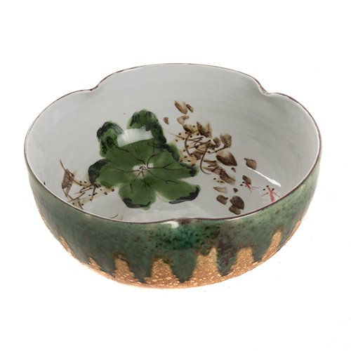 Floral bowl green