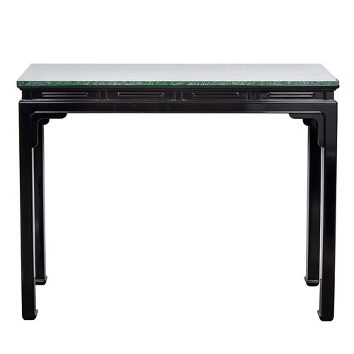 Console green jade top marble