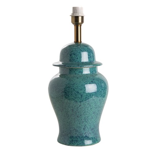 Lamp base temple jar turquoise green E27