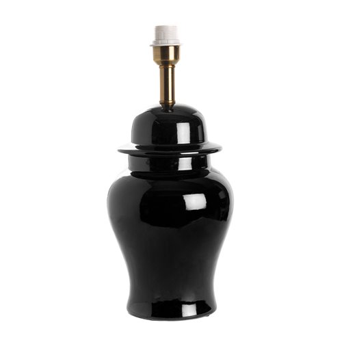 Lamp base temple jar black E27