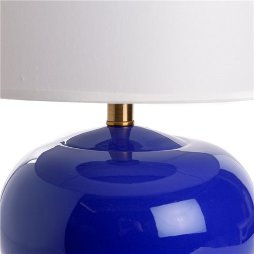 Lamp base round pot blue E27