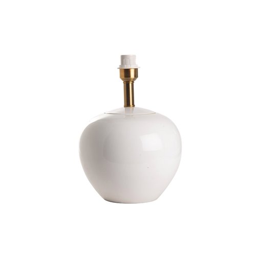 Lamp base round pot white E27