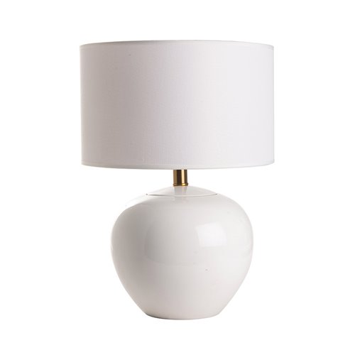 Lamp base round pot white E27