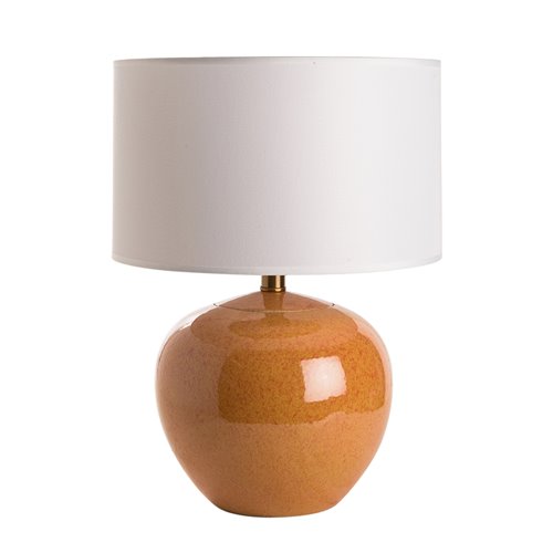 Lamp base round pot saffron E27