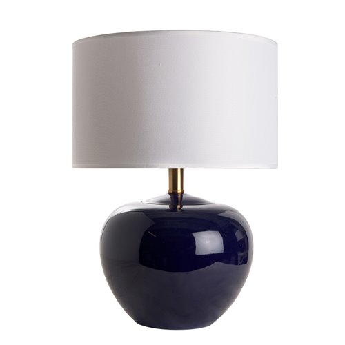 Lamp base round pot dark blue E27