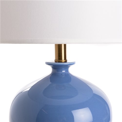 Base lampe vase rond bleu royal E27
