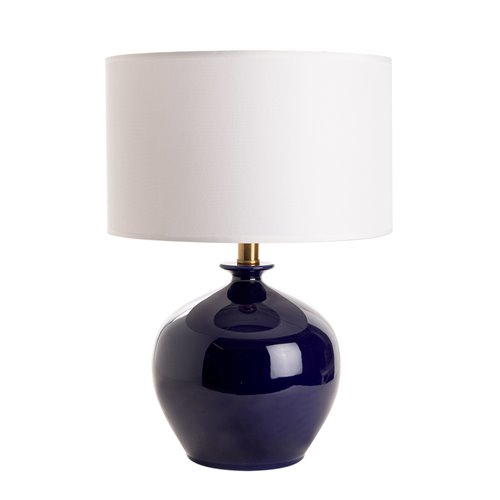 Lamp base round vase sapphire blue E27