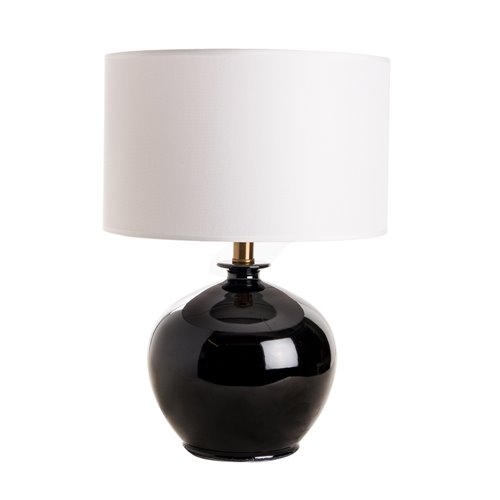 Lamp base round vase black E27