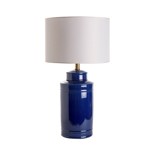 Base lampe vase droit bleu E27