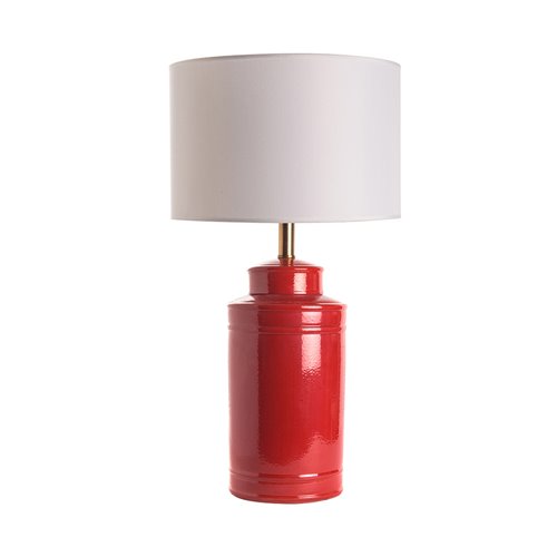 Base lampe vase droit rouge E27