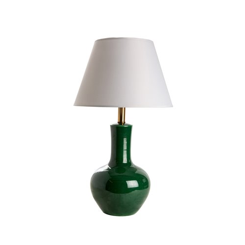 Base lampe vase long emeraude E27