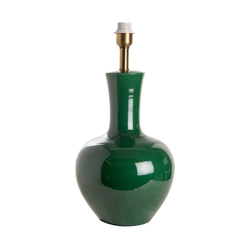 Lamp base long neck vase green E27
