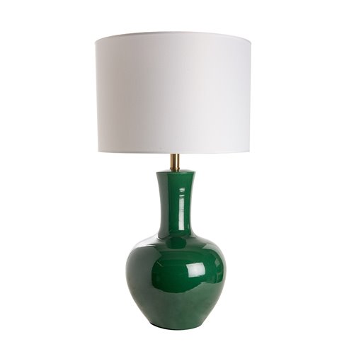 Lamp base long neck vase green E27