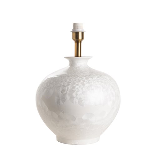 Lamp base round vase white mop E27