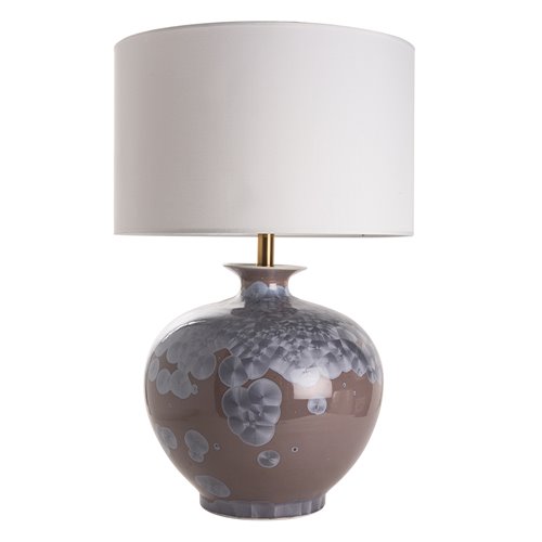 Lamp base round vase taupe E27