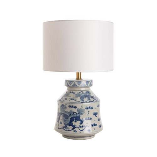 Base lampe vase fd bleu blanc E27