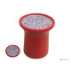 Tabouret rond lacde nacre rouge