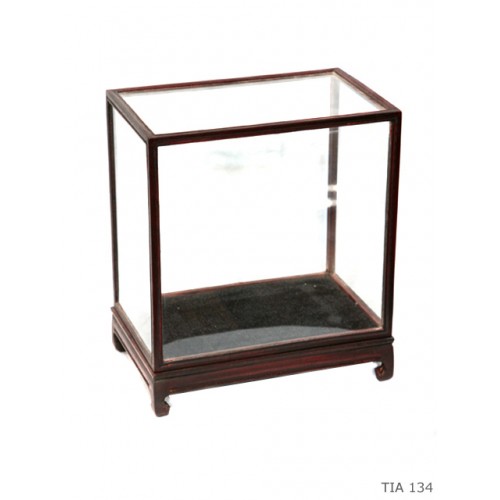 Vitrine curiosite bois sombre