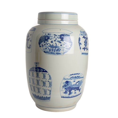 Pot Porcelain Blue & White