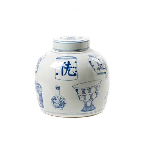 Pot Porcelain Blue & White M