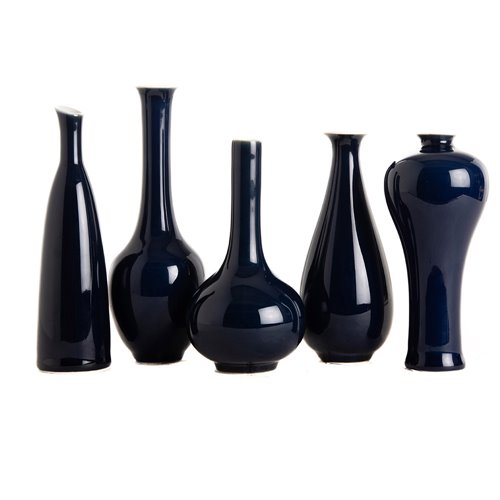 Vase Bouche Oblique Bleu
