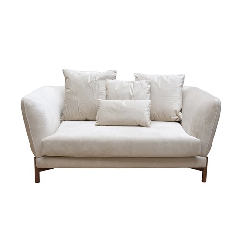 White Velvet Sofa 2 Seats