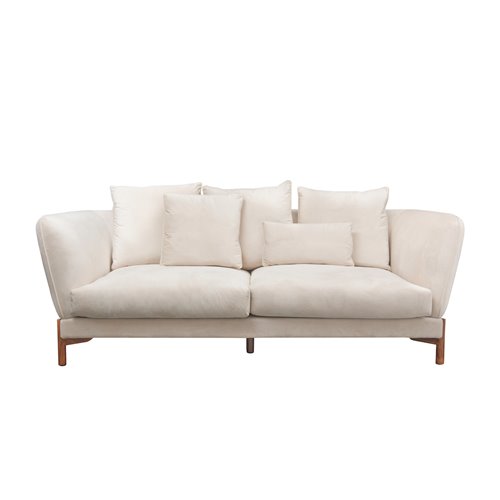 White Velvet Sofa - 3 Seats