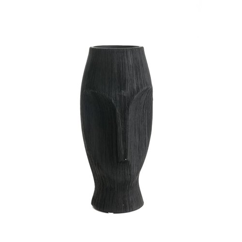 Moai Vase Ceramic Black