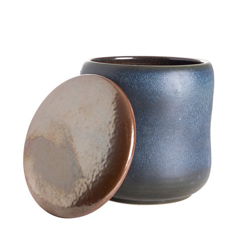 Round Blue/Brown Seasoning Jar