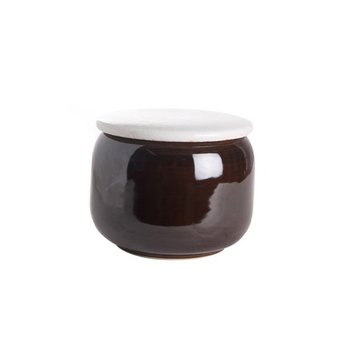 Round Brown White Seasoning Jar